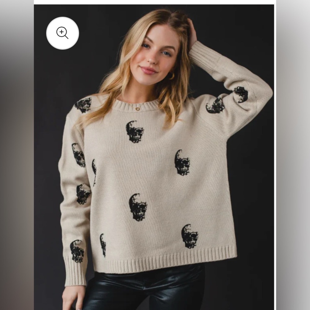Skeleton Print Sweater - image 1
